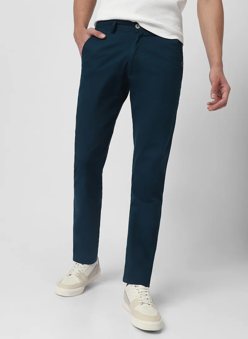 أوربانو فاشن Urbano Fashion Men's Dark Green Cotton Slim Fit Casual Chinos Trousers
